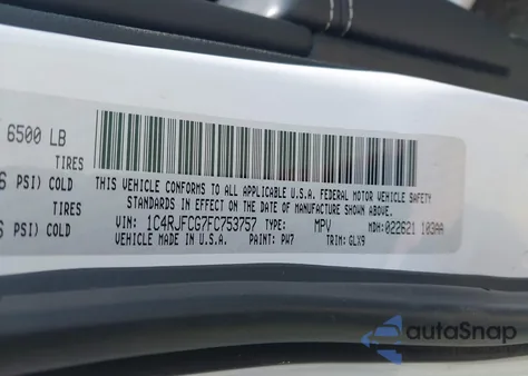 2015 Jeep Grand Cherokee Overland из США, поврежденный, VIN 1C4RJFCG7FC753757